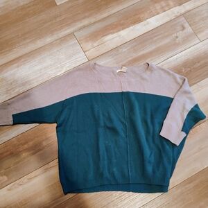 DKNY Blue and Grey Crew Neck Sweater